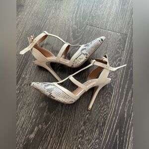 Steve Madden Snake Print Ankle Strap Heels